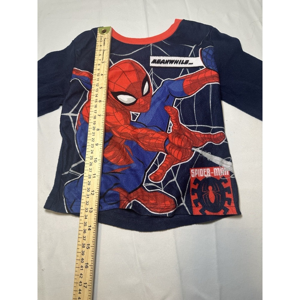Marvel Spider-Man Fleece Pajama Set Boys Size 4 Red Blue 2 Piece Sleepwear - Picture 7 of 11